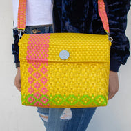 Sunny Slim Clutch Basket Woven Tote Purse