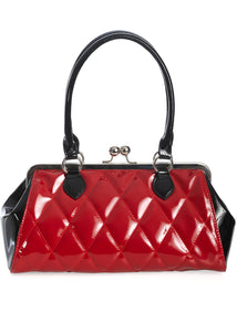 Red and Black Quilted Vintage Style Handbag