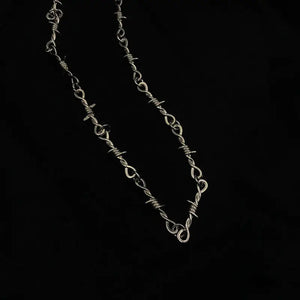 Punky Barbed Wire Chain Necklace