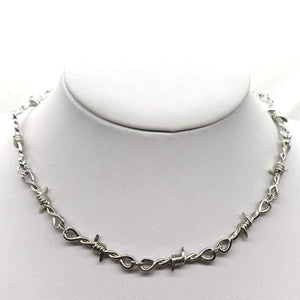 Punky Barbed Wire Chain Necklace