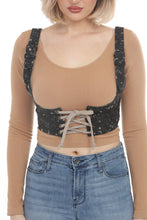Load image into Gallery viewer, Black Celestial Corset Vest
