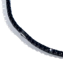 Load image into Gallery viewer, Black Finish Stainless Steel Tennis Style Chain Necklace
