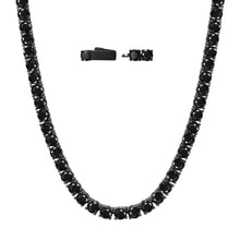 Load image into Gallery viewer, Black Finish Stainless Steel Tennis Style Chain Necklace
