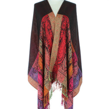 Load image into Gallery viewer, Black Twin Sides Paisley Pashmina

