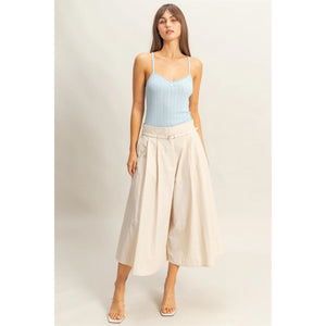 Pastel Blue Little Bow Sleeveless Crop Top