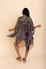 Load image into Gallery viewer, Bohemian Burnout Cobalt Design Velvet Burnout Kimono
