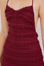 Load image into Gallery viewer, Burgundy Ruffled Halter Dress
