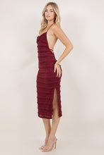 Load image into Gallery viewer, Burgundy Ruffled Halter Dress
