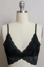 Load image into Gallery viewer, Black Scallop Lace Butterfly Summer Love Bralette
