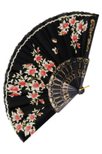 Load image into Gallery viewer, Butterfly Lily Black and Red Hand Fan- More Styles Available!
