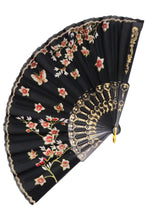 Load image into Gallery viewer, Butterfly Lily Black and Red Hand Fan- More Styles Available!
