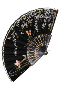 Butterfly Lily Black and Red Hand Fan- More Styles Available!