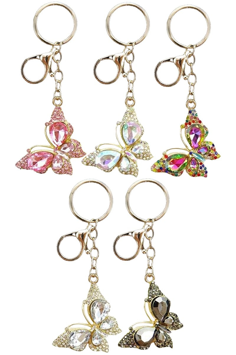 Butterfly Bling Rhinestone Keychain Bag Charm- More Styles Available!