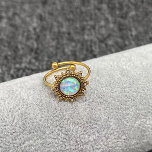 Lucky Blue Opal Adjustable Rings- More Styles Available!