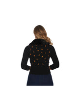 Load image into Gallery viewer, Half Moon and Star Celestial Whimsigoth Cardigan with Removable Faux Fur Collar
