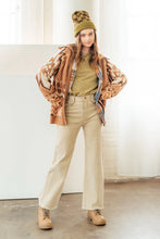Load image into Gallery viewer, Camel Beige Winter Patterned Zippered Jacket
