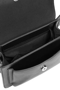 Black handbag with on a white background