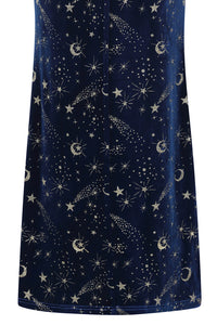 Gloria Celestial Blue Velvet Pencil Dress with Capelet