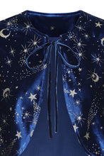Load image into Gallery viewer, Gloria Celestial Blue Velvet Pencil Dress with Capelet
