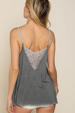 Load image into Gallery viewer, Charcoal Lace Detail Camisole Top

