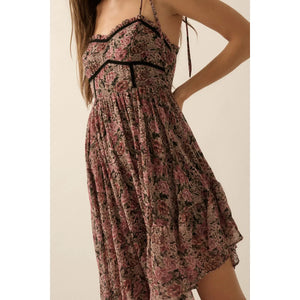 Dreams Chiffon Floral Asymmetrical Dress