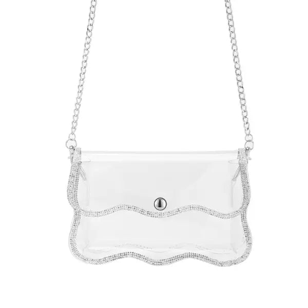 Subtle Bling Wave Clear Crossbody Purse Pink House Boutique