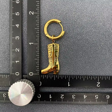 Load image into Gallery viewer, Cowboy Boot Huggie Hoops Earrings
