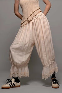 Ivory Lace Trim Bloomer Pettipants