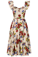 Load image into Gallery viewer, Floral dress with colorful pattern on a white background
