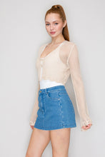 Load image into Gallery viewer, Toasty Tan Crochet Scallop Cardigan
