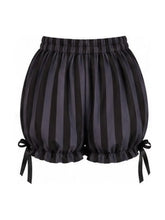Load image into Gallery viewer, Dark Gray and Black Striped Bloomer Shorts
