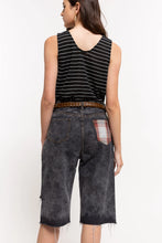 Load image into Gallery viewer, Mid Length Vintage Wash Grey Denim Shorts
