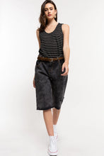 Load image into Gallery viewer, Mid Length Vintage Wash Grey Denim Shorts
