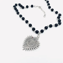 Load image into Gallery viewer, Gothic Red Devil's Eye Pendant Beaded Chain Necklace
