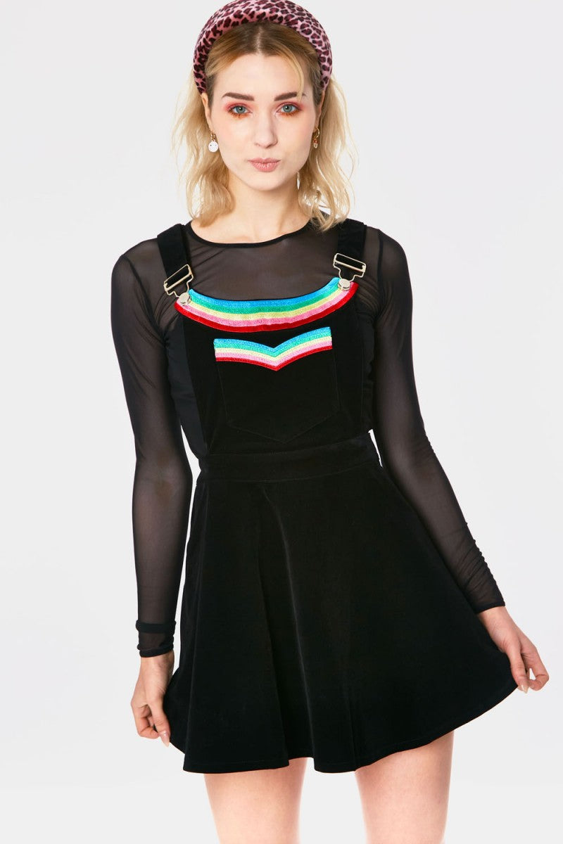 Double Rainbow Embroidery Pinafore Dress