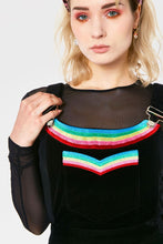 Load image into Gallery viewer, Double Rainbow Embroidery Pinafore Dress
