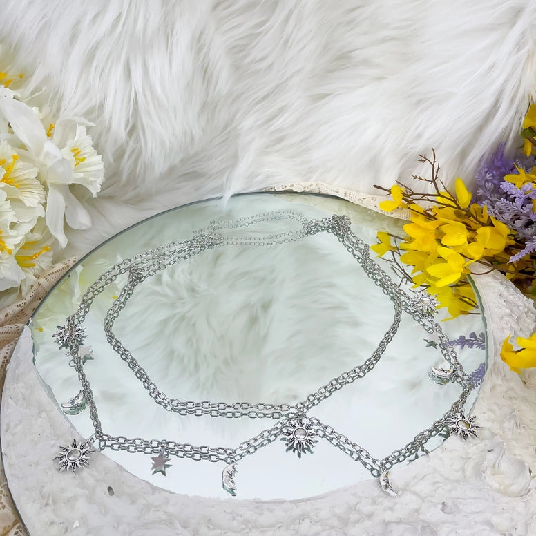 Silver Sun Whimsigoth Double Waist Chain Belt