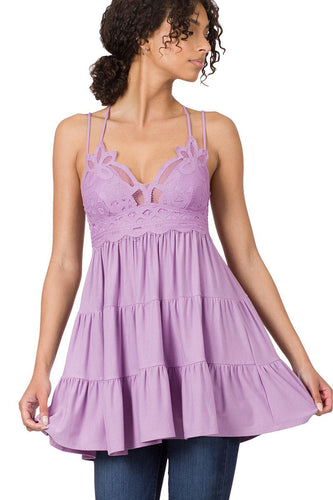 lavender tiered dress