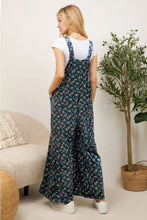 Load image into Gallery viewer, Teal Velvet Floral Overalls
