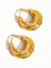 Load image into Gallery viewer, Gold Swirl Hoop Earrings
