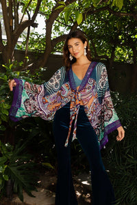 Boho Chic Butterfly Cut Tie Front Wrap Kimono