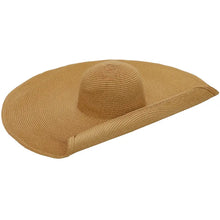 Load image into Gallery viewer, Tan Wired Extra Wide Brim Paper Straw Floppy Sun Hat
