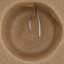 Load image into Gallery viewer, Tan Wired Extra Wide Brim Paper Straw Floppy Sun Hat
