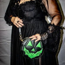 Load image into Gallery viewer, Spooky Vibes Neon Jack O Lantern Purse
