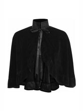 Load image into Gallery viewer, Black Velvet Ruffle Capelet
