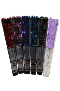 Floral Blossom Sequin Hand Fan- More Styles Available!