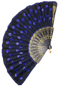 Floral Blossom Sequin Hand Fan- More Styles Available!