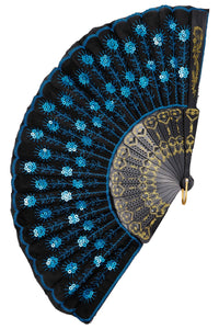 Floral Blossom Sequin Hand Fan- More Styles Available!