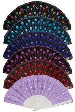 Load image into Gallery viewer, Floral Blossom Sequin Hand Fan- More Styles Available!
