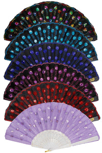 Floral Blossom Sequin Hand Fan- More Styles Available!